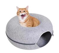 Cat Tunnel Bed for Indoor Cats, Donut Tunnel for Cats | Round Bed for Breathable Felt Cave for - Donut Tunnel for Chain, Toy Tunnel