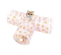 Cat Tunnel Bed - Interactive 3 Way Folding Kitten Play Tunnel - Cat Peek Hole Toy for Small Kitten Dog Bunny Indoor Outdoor Garden Yard Feeding Training Exercise Boredom Enrichment