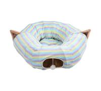Cat Tunnel Bed, Large Foldable House, Colorful Stripes Play Tube, Soft Polyester Material with Interactive Design, Toys and Activity Accessories for Kittens, Halloween Birthday Christmas