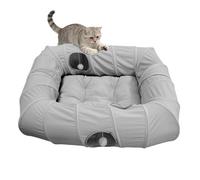 Cat Tunnel Bed - Rectangular cat hiding place with 4 entrances - Breathable cat tunnel - Indoor use, living room, bedroom, balcony, apartment, house, year-round