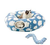 Cat Tunnel Bed - Removable Pillow Pet Supplies - Round Cat Basket Winter Pet Nest - For Pets Sleep Kittens Puppies Rabbits Indoor Bedroom Living Room Home Decor Balcony Win