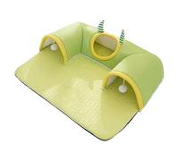 Cat Tunnel Bed - Sleeping Pad with Play Tunnel for Pets | Interactive Cloth Cushion with Cozy, Soft Sleeping Area, Fun Enrichment for Small Animals, Indoor Home Use, All Seasons, 65x40cm