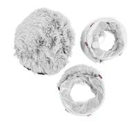 Cat Tunnel Bed Soft Plush Washable, Multifunctional Folding Round Pet Tube Toy, Creative Tunnel Design for Indoor Cats Kittens Puppy, Fluffy Warm Cozy Cat Cave with Accessories