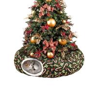 Cat Tunnel Bed Under Christmas Tree, 3FT x 3FT x 9.8IN Foldable Cat Tunnels for Indoor Cats, Decorative Christmas Style Tunnel for Cats Festive Kitten Donut Tunnels for Small Animals(Green,Candy Cane)