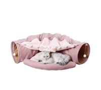 Cat Tunnel Bed with Cushion Mat | Color: Sakura