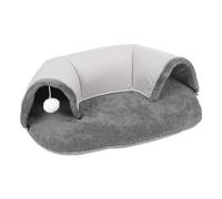 Cat Tunnel Beds, Cat Cave Donut, Soft Warm Cat Peekaboo Cave with White Plush Ball, Large Cat Donut Cat Tunnel Bed, Spacious Cat Condo Shelter, Interactive Cat Tunnels for Indoor Cats