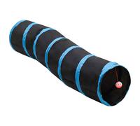 vidaXL S-shaped Cat Tunnel Black and Blue 122 cm Polyester