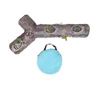 Cat Tunnel, Bunny Tunnel Cat Tube 3 Way Cat Tunnel Ferret Tunnel Cat Tunnels for Indoor Cats Large Ferret Tube Wood Grain Pet Tube