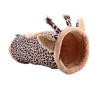 Cat Tunnel Collapsible Fabric Pet Play Tunnel Tube Toy Cute Animal Design Kitty Kitten Training Exercise Fun Playing Tube for Pet Cat Dog Rabbit(Giraffe)