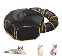 Cat Tunnel,Collapsible Outdoor Rainbow Cat Enclosures Playground,rabbit tunnel,cat toys, Circle Cat Tunnel for Small Medium Pet Cats Dog and