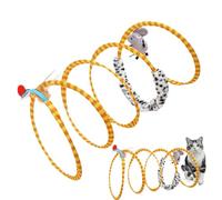 Cat Tunnel - Encourage Daily Exercise Safely | Large Foldable Spring Structure - 55cm X 25cm Compact Cylinder + Hanging Mouse | Soft Plush Fabric - For Indoor Kitten Play Areas