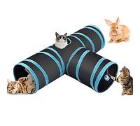 Fhodigogo 3-Way Pop-up Cat Tunnel Toy - Foldable for Kittens, Rabbits, Hamsters & Small Dogs