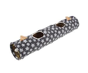 Cat Tunnel for Small Pets, Collapsible Plush Flannel, 47.2 Inch Length, 10.2 Inch Diameter - Spacious Play and Rest Area, Lightweight Portable, Ideal for Cats Rabbits Puppies (Star ear model)