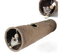 Cat Tunnel, Indoor Cat Toy, 49.2×11.4 Inch Foldable Large Tunnel, Exercise Cat Tunnel with Interactive Ball, Indoor and Outdoor Toys for Kittens, Puppies and Small Animals