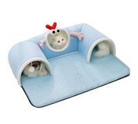 Cat Tunnel Large Cat Bed Cave with Tunnel - Breathable Furniture Interactive Toy Sleeping Mat for Small Animals Kittens Bunny Indoor Home Enrichment