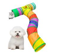 Cat Tunnel - Large Pet Tube, Polyester Play Ball Included | 57.09x31.5x9.84 Inches Multi-Color Hideaway Structure, Engaging Peek Hole Design Active Rabbits, Indoor Cats, Tiny Dogs