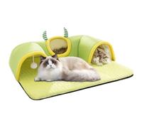 Cat Tunnel, Nap Mat with Tunnel for Cats | Breathable Material Interactive Play Mat for Small Animal Enrichment Indoor