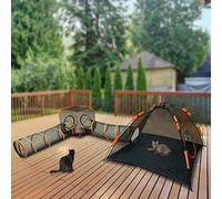 Cat Tunnel Outdoor Playpen - Portable Pop Up Enclosure for Cats, Rabbits, Ferrets - Indoor/Outdoor Pet House and Fun Tent for Adventures