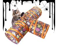 Cat Tunnel - Polyester Three-Way, Pet Play Tube, Foldable Design | Lightweight Fun, Animal Tunnel, Interactive Cat Toy For Cats, Rabbits, Ferrets, Dogs, Multi-Pet Household Entertainment