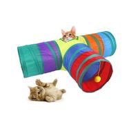 Cat Tunnel Rabbit Tunnel Toy Foldable 3-Way Tube for Indoor Cats, Small Animal Activity Tunnel 3-Way Tube