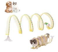 Cat Tunnel Spiral Foldable Rabbit Toy Cats with Feathers, Crawling Tunnel Toy Cat, Cat Toy Self-Employment, Rabbit Tunnel, Baby Cat Accessories (A)