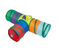Cat Tunnel Toy - 77cm bunny tunnel, polyester Folding Play Tunnels for Cats, Small Dogs, Kittens | T-Shaped 3-Way Game with Peek Hole, Polyester Indoor Pet Activity Toy