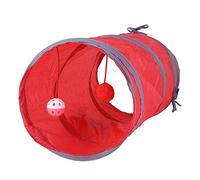 Cat Tunnel Toy for Indoor Cats, Collapsible S-Shaped Play Tunnel with Hanging Ball, Foldable Interactive Tube for Kittens, Rabbits, Small Animals