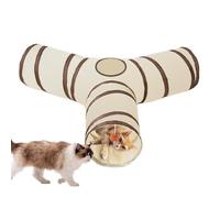 Cat Tunnel Toy - Indoor Game | Foldable Kitten Tube, 3-Way Tunnel House in Y Shape with Spit Hole for Rabbits and Dogs | The Hidden Toy and Peephole Promote Interactive Fun