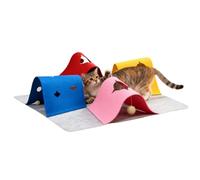 Cat Tunnel Toys - Felt 90cm | Felt Foldable Enrichment Mat | 4-in-1 Tunnel Mat | Foldable Activity Tapes For | F¿elt Pet Enrichment Tapes - For Relief Of Boredom Stimulation Trash