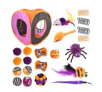 Cat Tunnel Toys Set Kitten Toy Box Cube Folding Square Channel Set