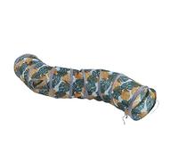 Cat Tunnel Tube, Collapsible Portable Little Pet Tunnel, Wild Leaf Print, Thickened Polyester 25x125cm - Interactive Play, Tear Material, Indoor Outdoor Use for Small