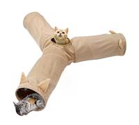 Cat Tunnel Tube - Foldable Pet Toy | 3 Way Play Tunnel with Interactive Design for Small Puppy Bunny Indoor Garden Yard Backyard Animal Home Fun Exercise Entertainment for Cats Dogs Kittens Pets