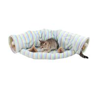 Cat Tunnel | Washable and Folding Den - Colourful Striped Maze Suitable for Indoor Cats - Suitable for Pets and Puppies Halloween Christmas Party and Small Animals