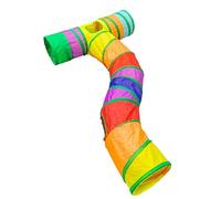 Cat Tunnel with Ball - Interactive Peek Hole Tube | Foldable Colourful Play Tunnel for Indoor Cats | Interactive Animal Supplies with Kitten House & Pet Supplies for Small Breeds | Rabbit