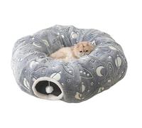 Cat Tunnel with Bed, Circular Tunnel with Kennel, Glow in the Dark Pillow for Pets Foldable for Small Medium Large Breeds House Balcony Apartment