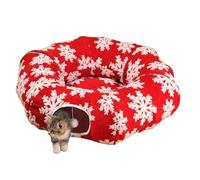 Cat Tunnel with Christmas Kennel - Donut Shaped Cat Bed - Comfortable Tunnel for Kittens, Enrichment and Exercise on the Balcony, Winter, Home, Bedroom, Living Room, Sleeping