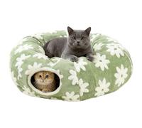 Cat Tunnel with Flowers Made of Soft Plush, Washable, Interactive Toy for Cats and Rabbits, Ideal for Crawling, Teething and Play in the Living Room or Outdoor