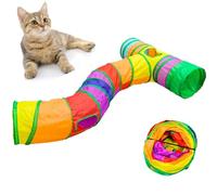 Cat Tunnel with Play Ball, Interactive Peek-a-Boo Cat Toys Cat Tube Toy, Colorful TS-Tunnel