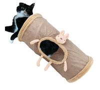 Cat Tunnels for Indoor Cats, Comfortable Kittens Big Tunnels Bed, Interactive Fleece Cat Tunnel, Multipurpose Indoor Pet Play Tubes 19.69x9.84" for Kittens, Ferrets, Puppy (Navy Blue, Gray, Khaki)