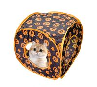 Cat Tunnels Indoor, Foldable Tubes Maze, Interactive Cat House with Pumpkin Pattern, Toys for Cats Kittens Rabbits Puppies, Foldable Feline Tunnel with Fun Activity Design, Pet Entertainment Accessory
