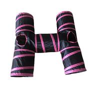 Cat Tunnels, Pet Ferret Rabbit Bunny Tunnels Tubes Subway Habitats, S-Style, DIY Cat Peekaboo Maze House Tent Bed, Kitten Interactive Toy (H Type Tubes)