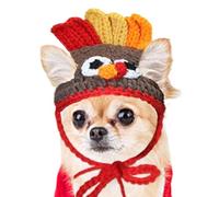 Cat Turkey Hat, Thanksgiving Cat Costume Holiday Theme Turkey Hat, Pet Turkey Hat, Funny Handmade Thanksgiving Apparel for Dogs, Cats, Puppy, 7.87 x 9.84 inches Suitable for Kittens