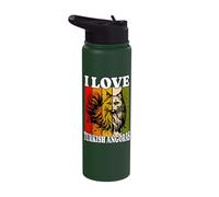 Cat Turkish Angora Retro I Love Turkish Angoras Stainless Steel Insulated Water Bottle