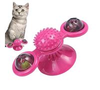 Cat Turning Windmill Toy, Windmill Cat Toys, Turntable Tickle Cat Toy, Interactive Cat Training Turntable Teasing Toys Cats Rotating Windmill Toy With LED Light Wall Mount Cats Spinner Exercise Toy