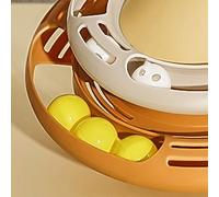 Cat Turntable Roller Ball Toy with Detachable Design - Built-in Toy Balls for Added Fun - Perfect for Keeping Cats Active Inside the House (White Yellow)