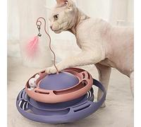 Cat Turntable Roller Ball Toy with Detachable Design - Built-in Toy Balls for Added Fun - Perfect for Keeping Cats Active Inside the House (Pinkish Purple)