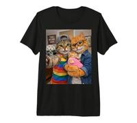 Cat Two Moms Life Selfie Mother's Day Queer Pride Mom Ally Premium T-Shirt