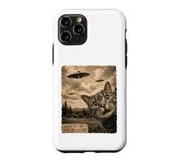 Cat UFO Field Report Funny Vintage Strange Sighting Case for iPhone 11 Pro