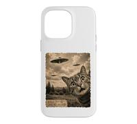 Cat UFO Field Report Funny Vintage Strange Sighting Case for iPhone 14 Pro Max