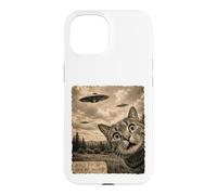 Cat UFO Field Report Funny Vintage Strange Sighting Case for iPhone 15